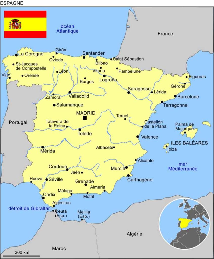 Madrid - Carte Espagne