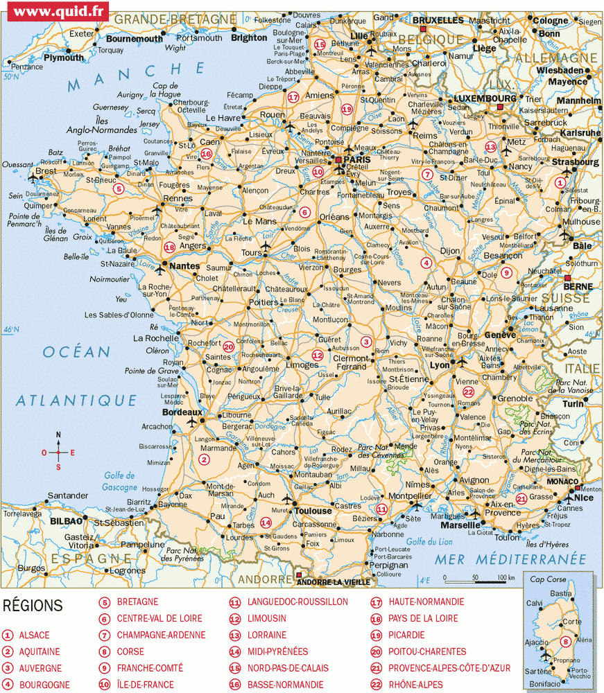 carte de france villes et villages