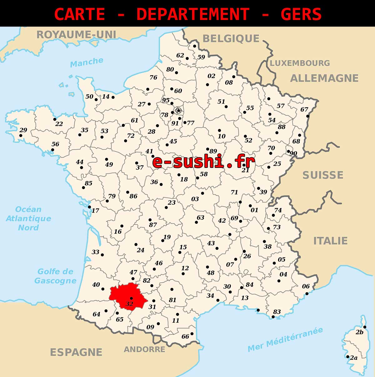 Carte – Département du Gers
