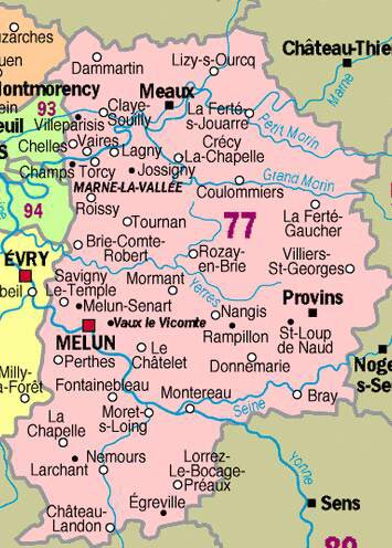 Carte Seine-et-Marne