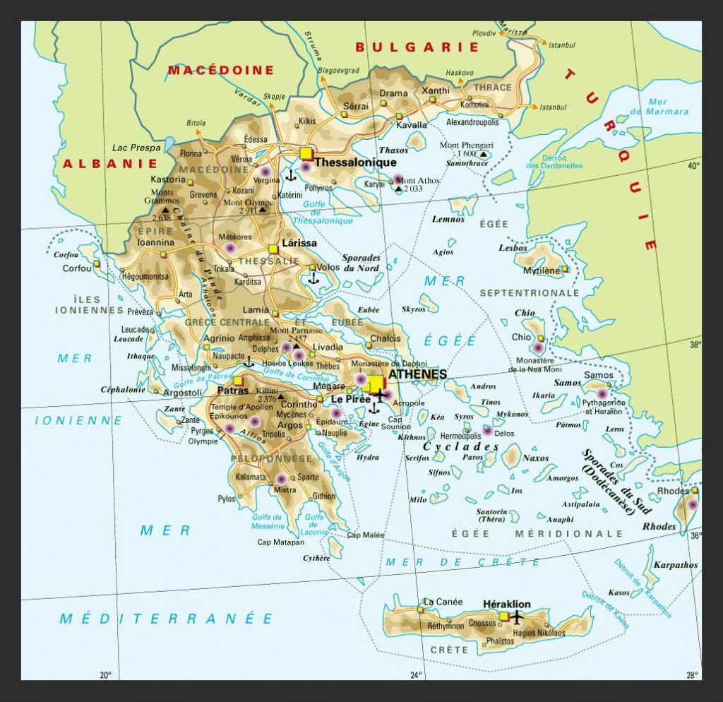 Carte de Grèce