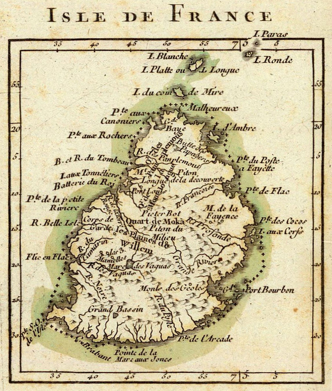 carte-de-1710-de-la-ile-de-bourbon