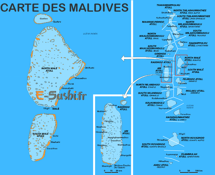 Archipel des Maldives - Carte