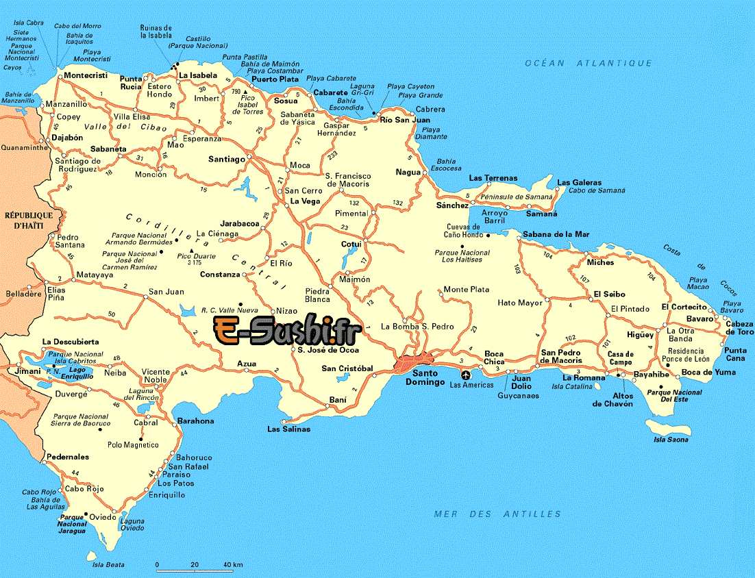Carte géographique - République Dominicaine