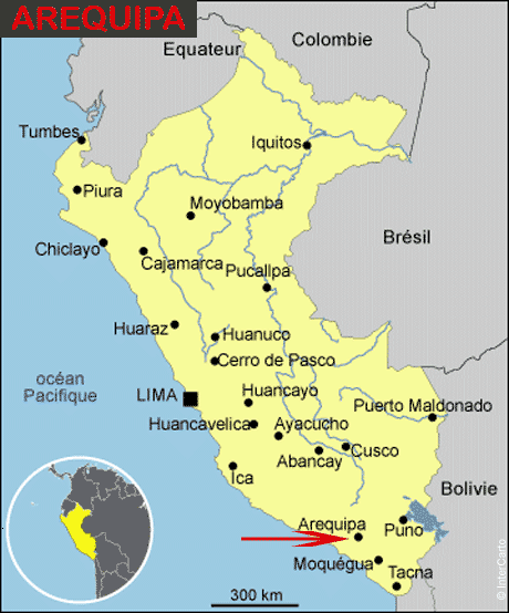 Carte du Pérou- Arequipa
