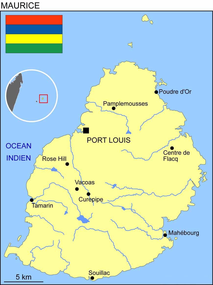 Port Louis - Carte île Maurice