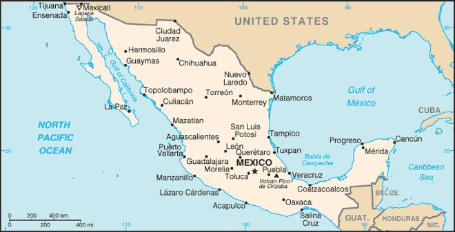 Mexique - Carte