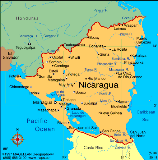 Nicaragua - Carte