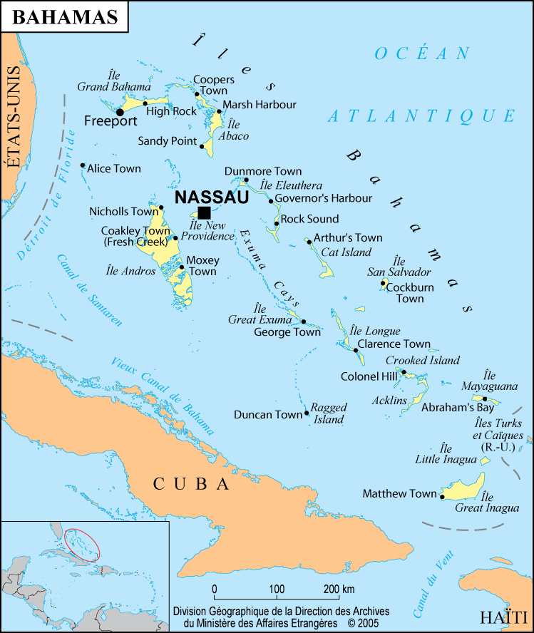 Carte des Bahamas