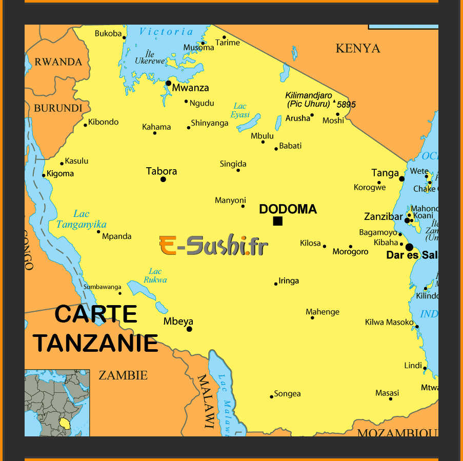 Carte Tanzanie - cliquez sur la carte générale