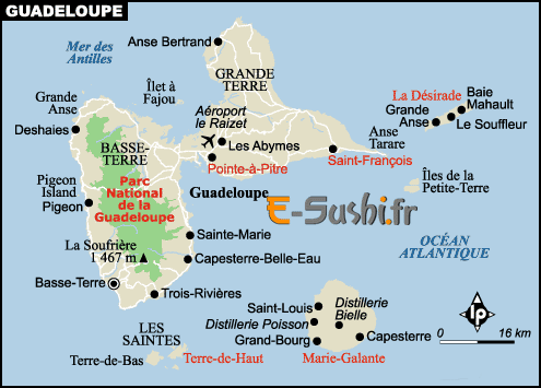 Guadeloupe - Villes et Sites Touristiques