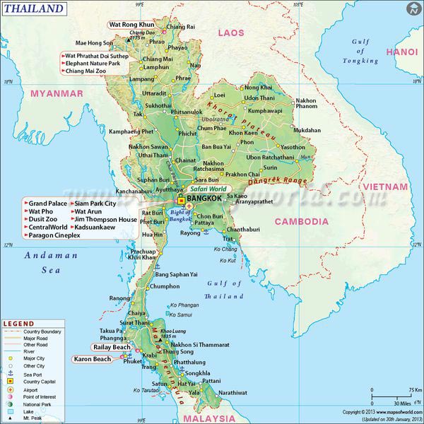Thailande - Carte