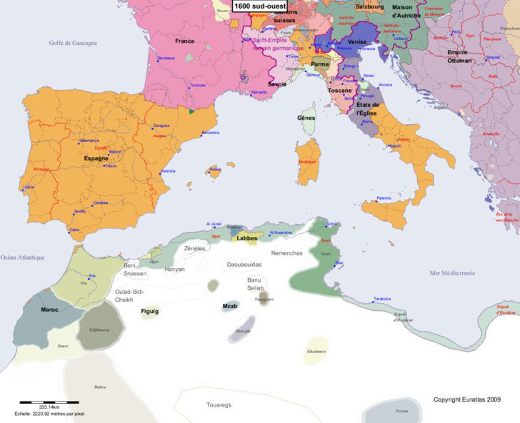 carte europe du sud ouest