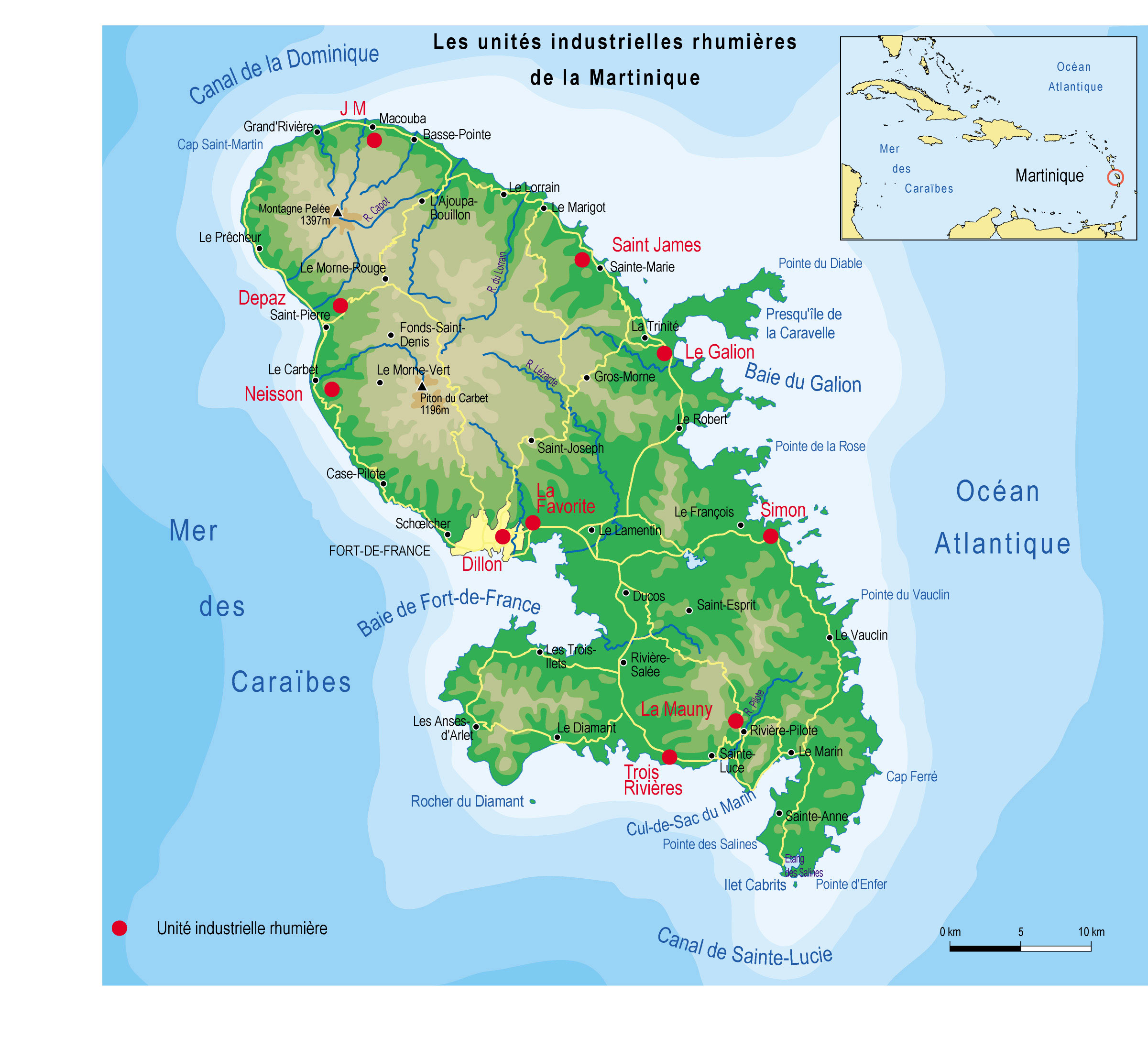 Carte Martinique détaillée