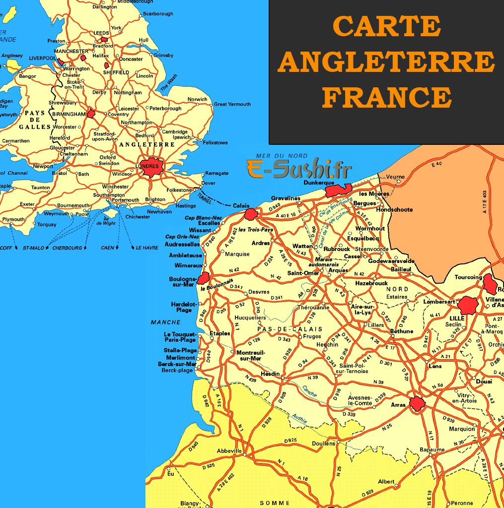 Infos sur : carte sud angleterre nord france - Arts et Voyages