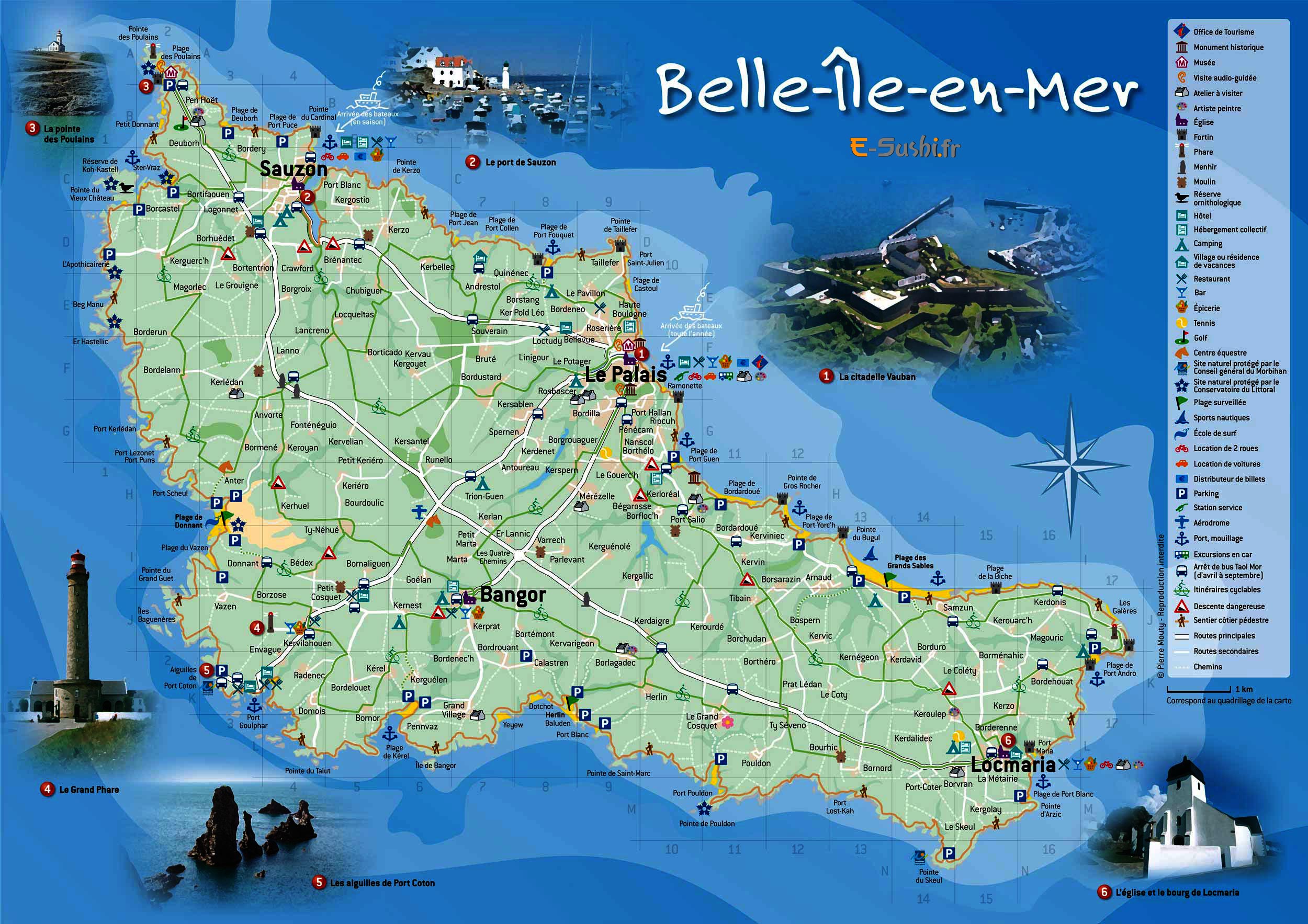 Carte de Belle île en Mer