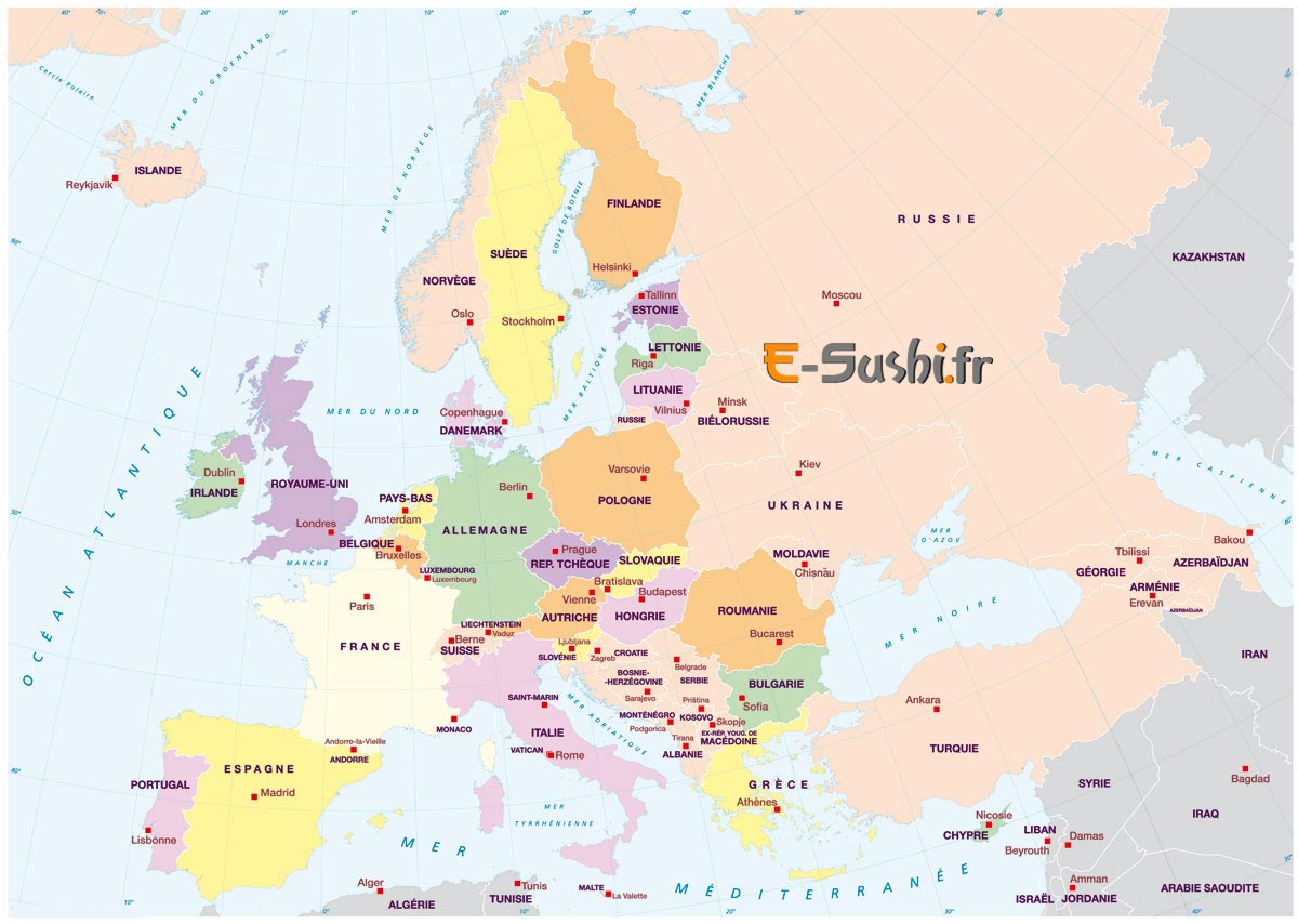 Carte europe français