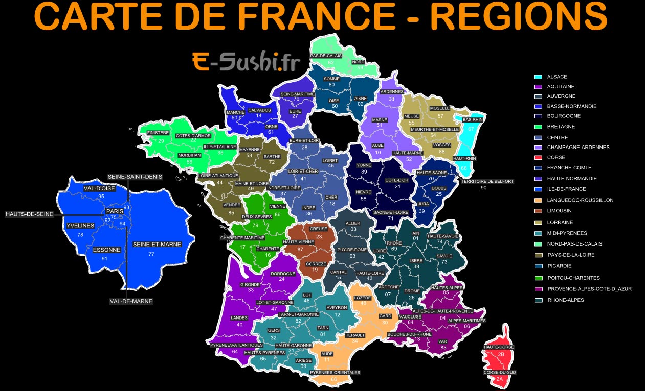 Carte des régions en France - Arts et Voyages