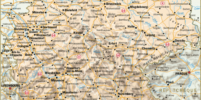 Carte Allemagne détaillée