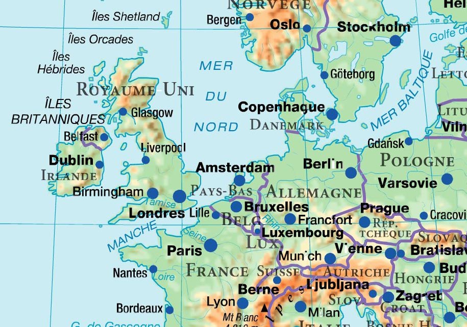 Carte europe du nord