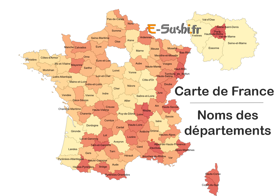 Carte de France métropolitaine - département