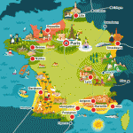 Carte illustrée du tourisme en France - Villes principales