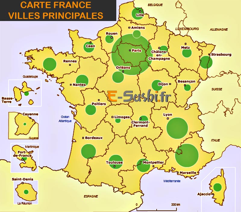 Carte France - Villes principales