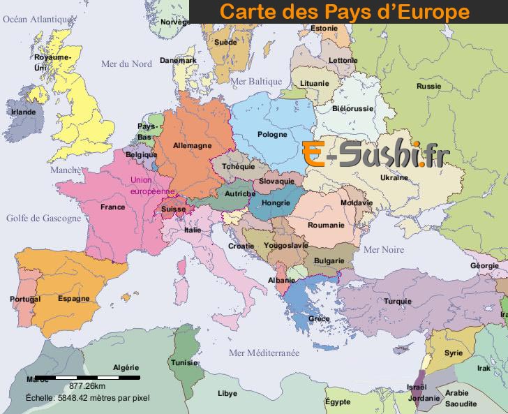 Carte pays Europe
