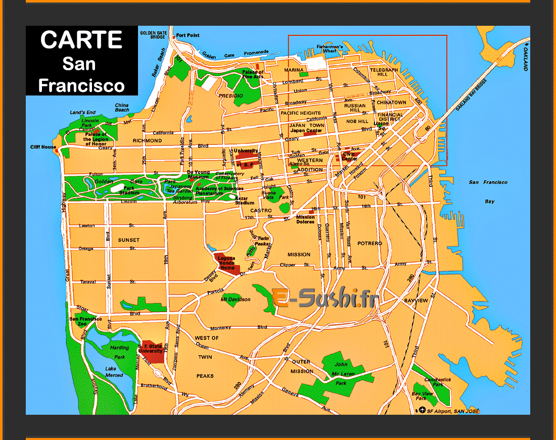 Carte San Francisco, Plan général