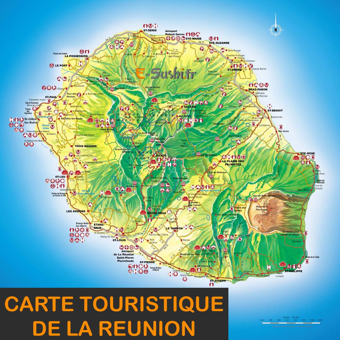 Réunion - Carte touristique