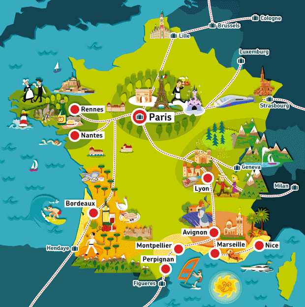 Carte illustrée du tourisme en France