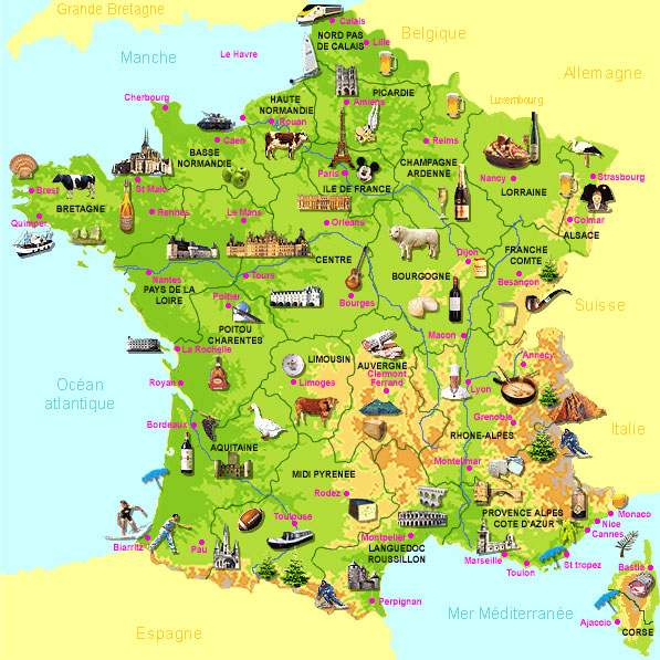 La France du Terroir - Carte des spécialités