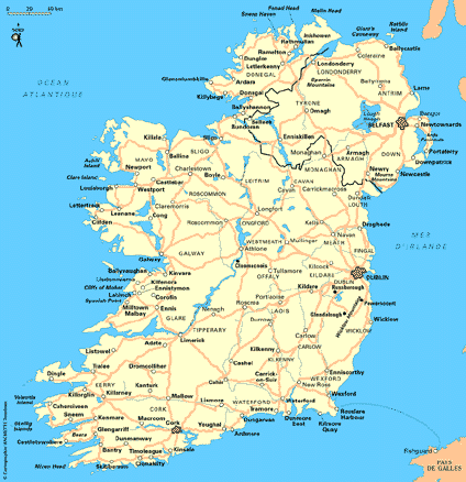 Carte Irlande - Plan