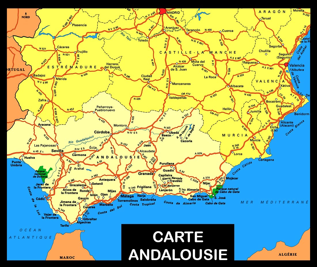 carte andalousie - espagne