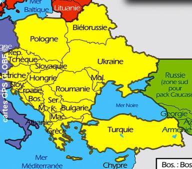 Europe de l'Est - Carte - Carpates