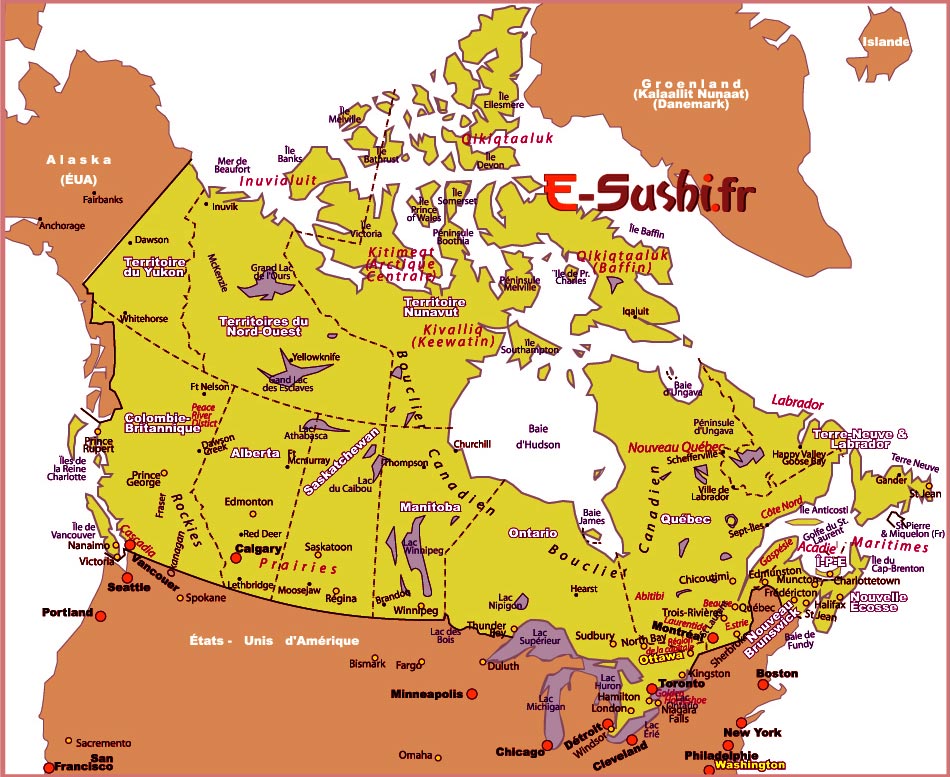 Carte du Canada détaillée