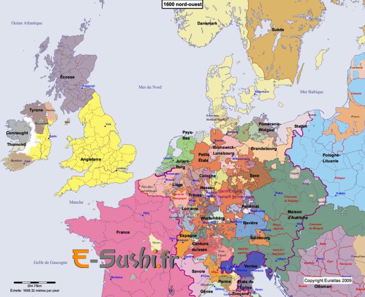 Carte Europe-Ouest