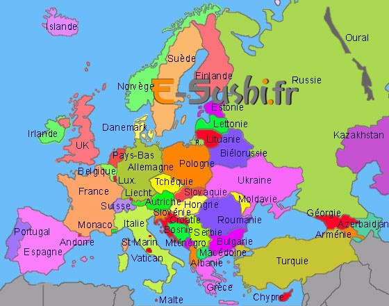 Carte pays Europe-Est