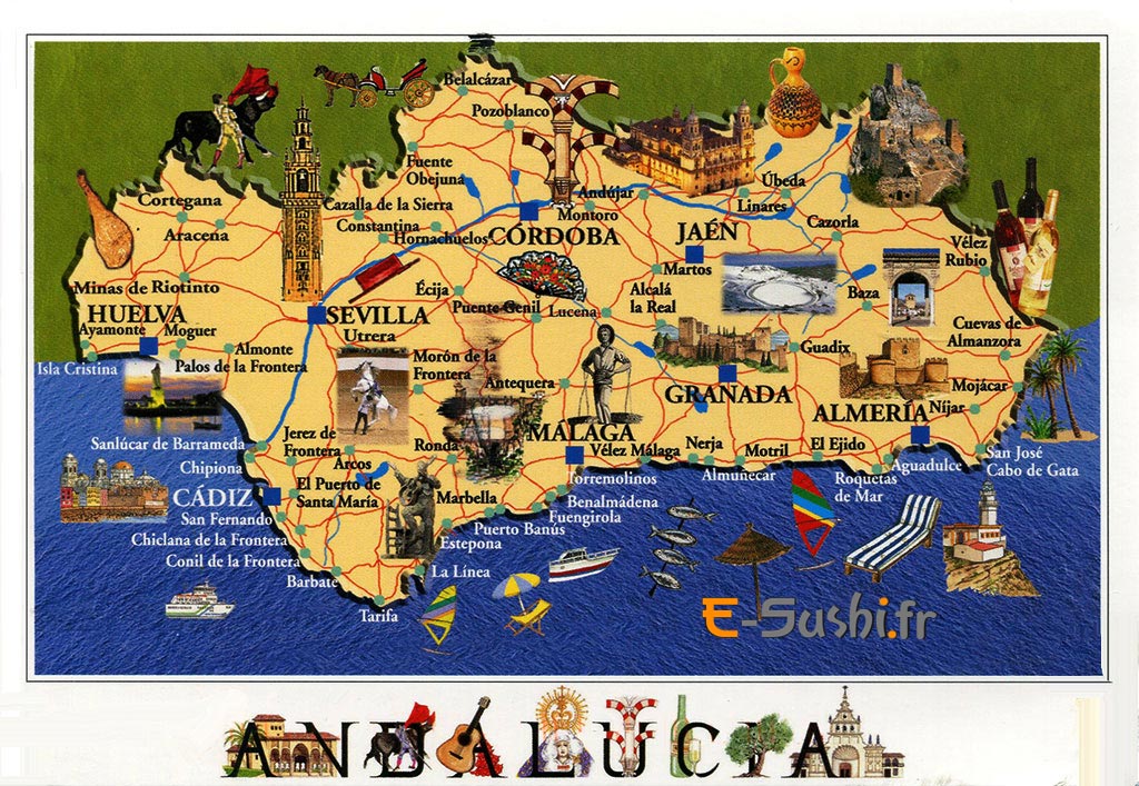 Carte touristique - Andalousie
