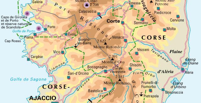 Carte de Corse touristique