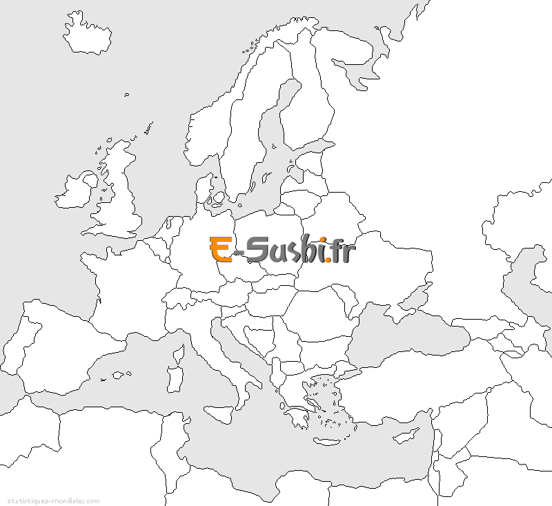 Carte muette de l'Europe de l'Est