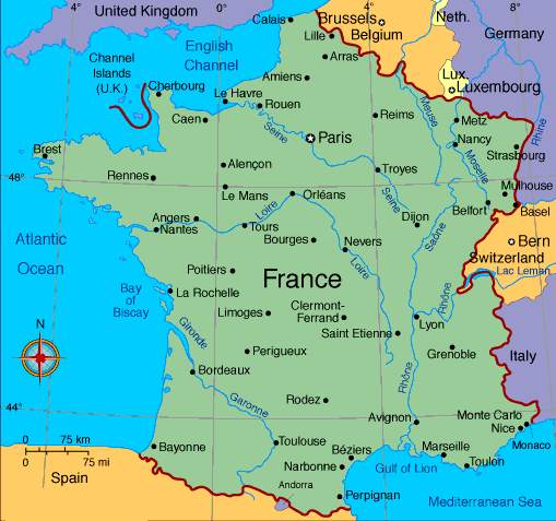 map france in english