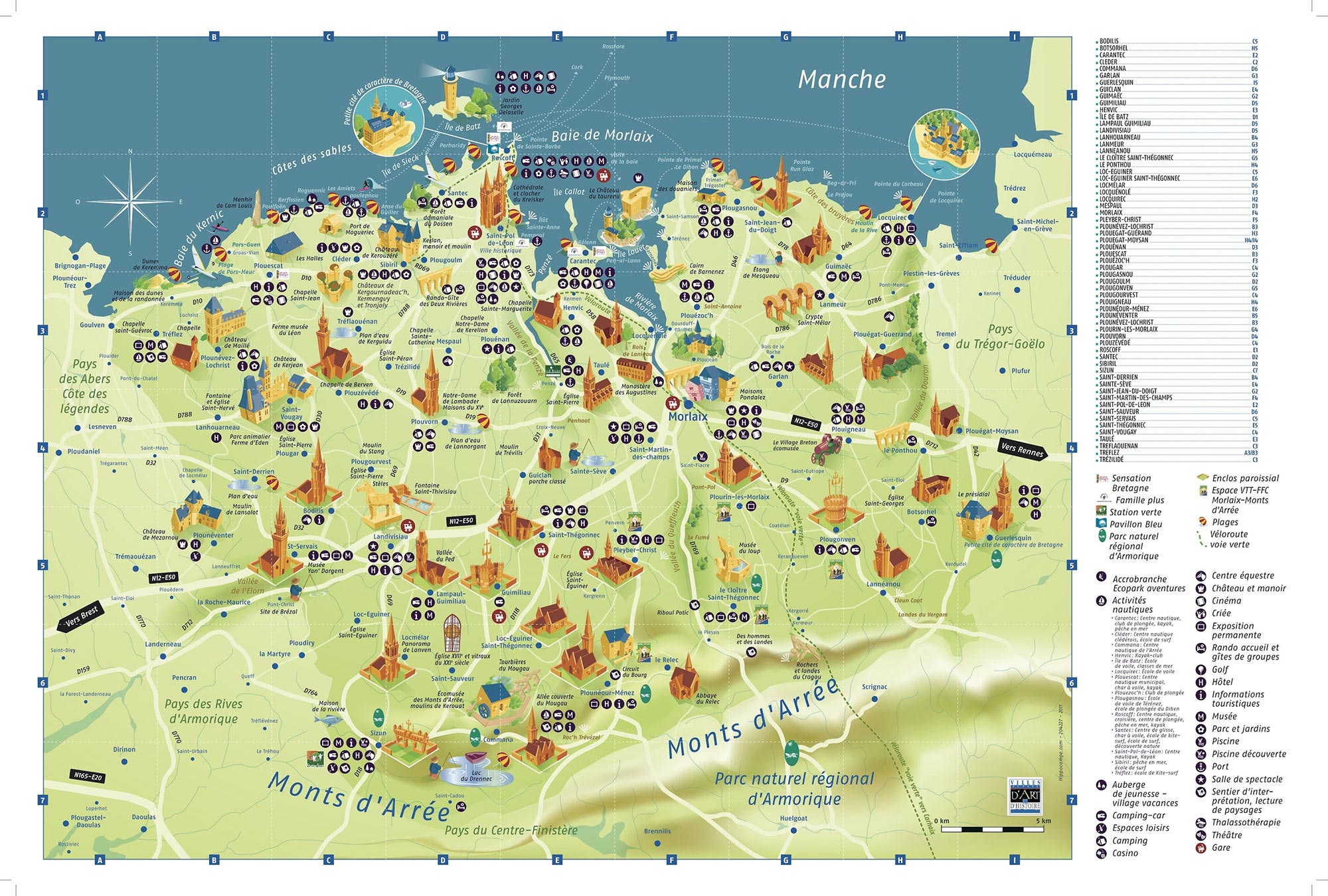 Carte et plan du tourisme en Bretagne