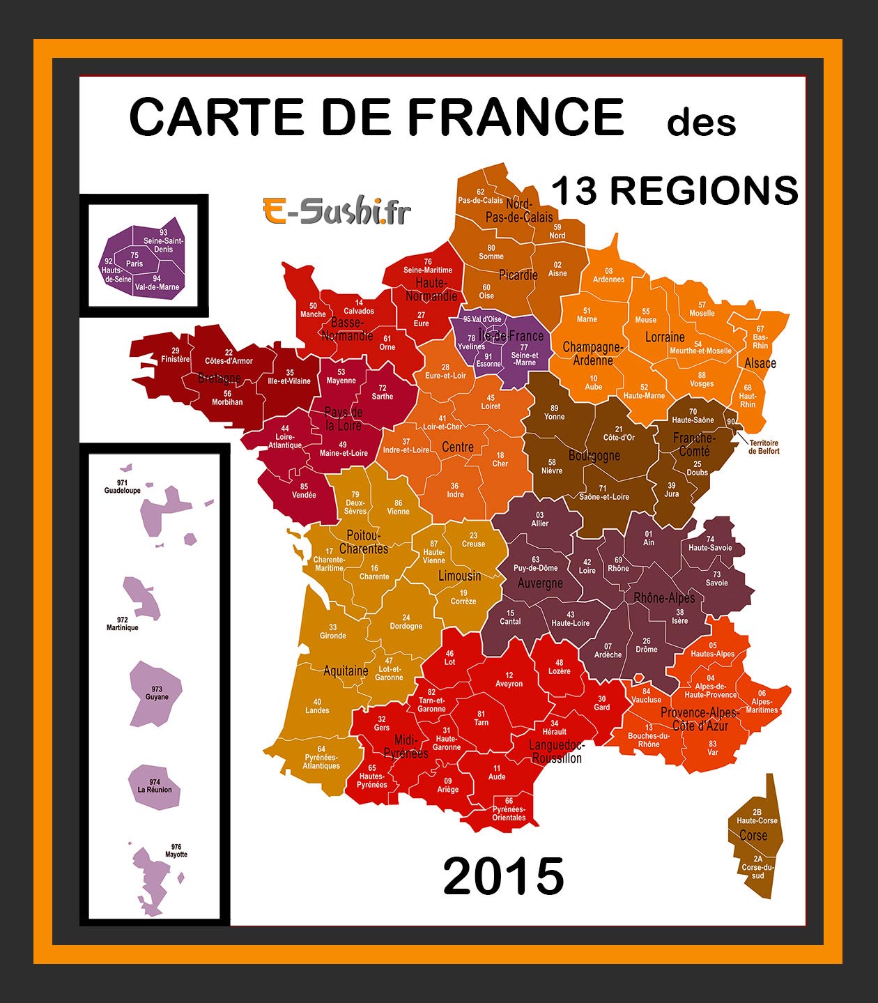 Carte 13 régions de France