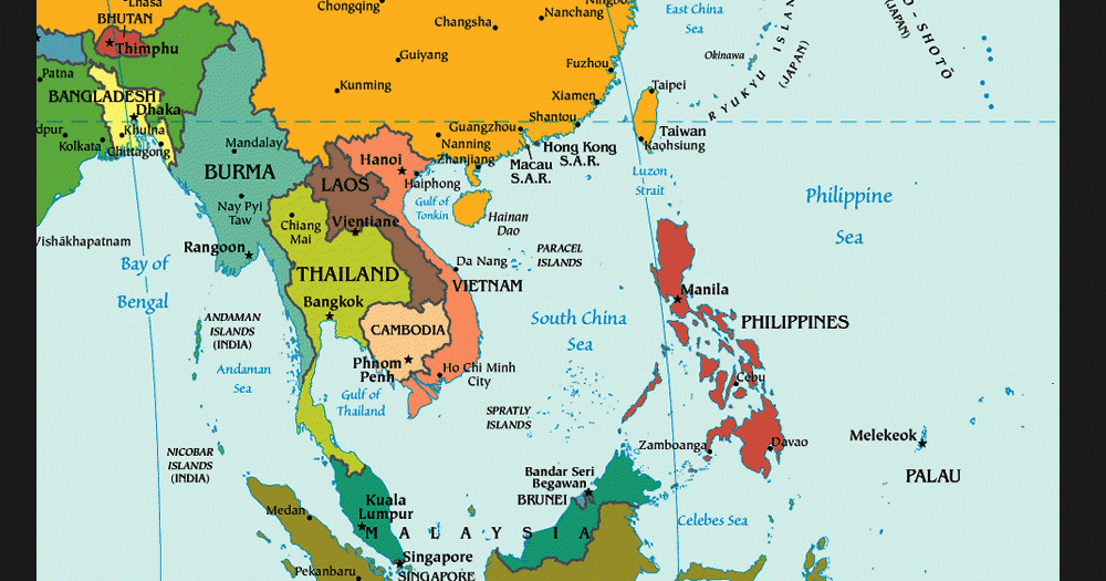 carte asie plan georaphique