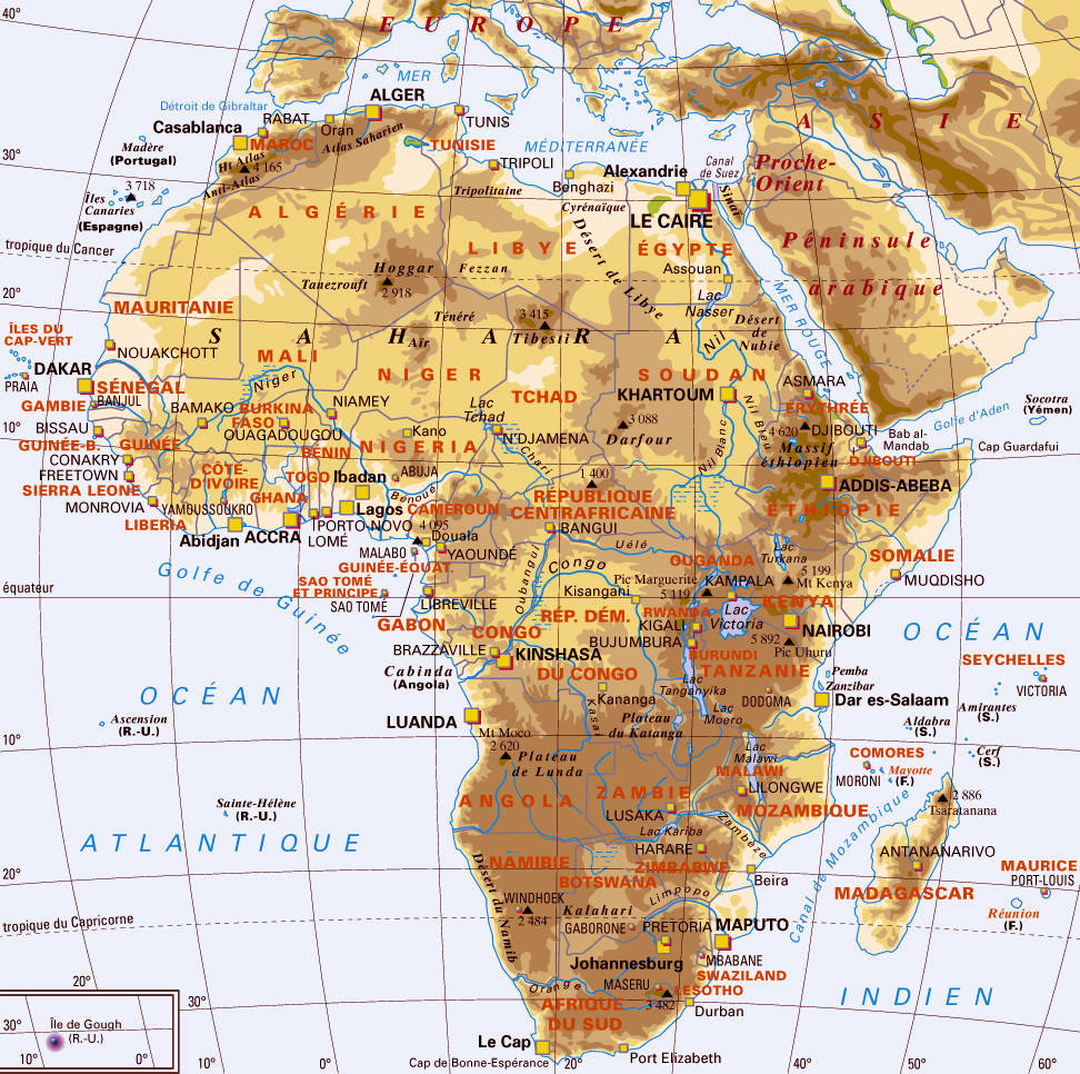 Afrique - Carte géographique
