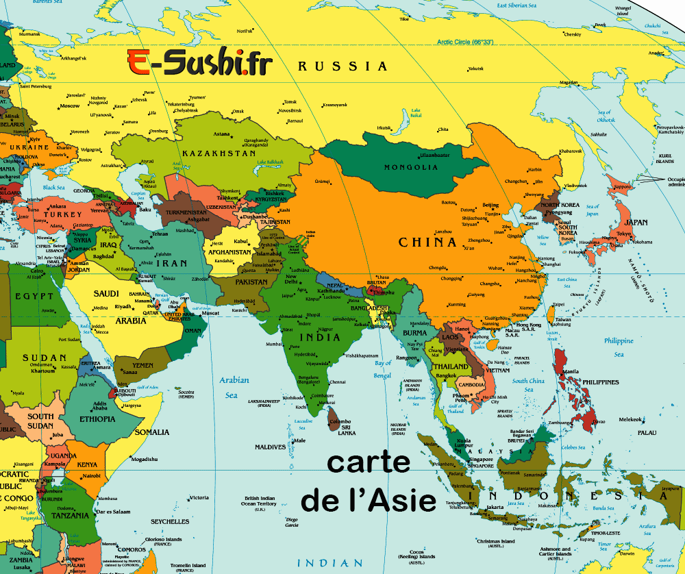 Asie - Carte détaillée