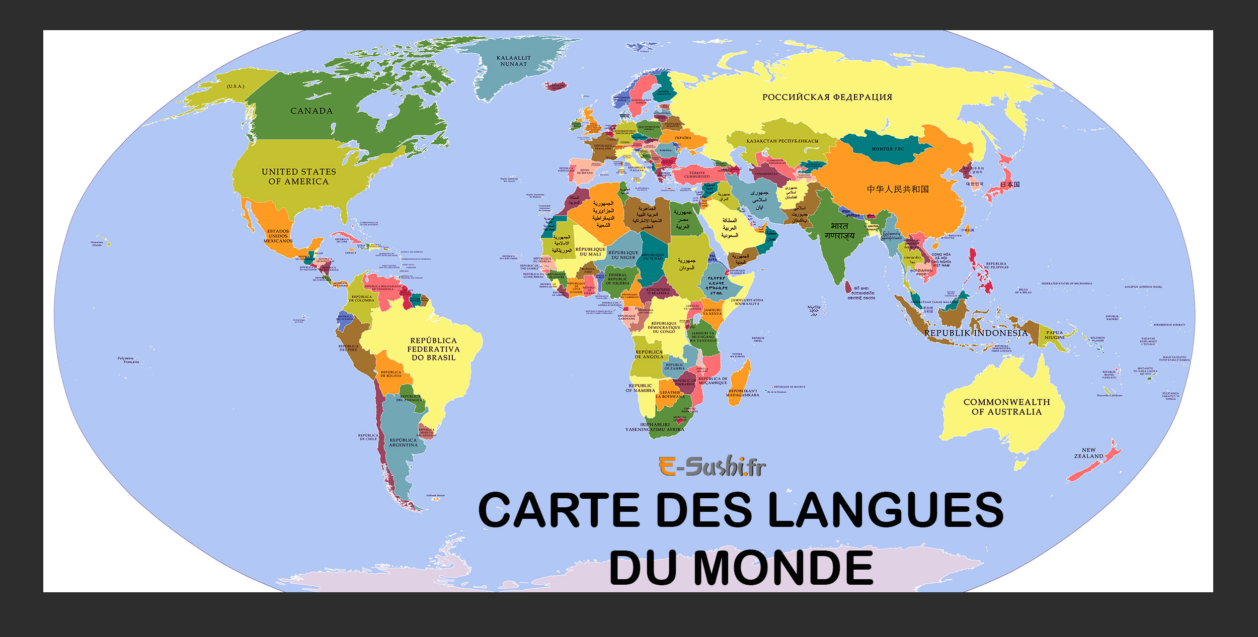 Carte des langues du Monde