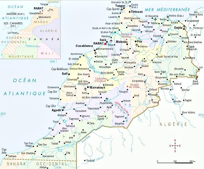 Carte en Français du Maroc