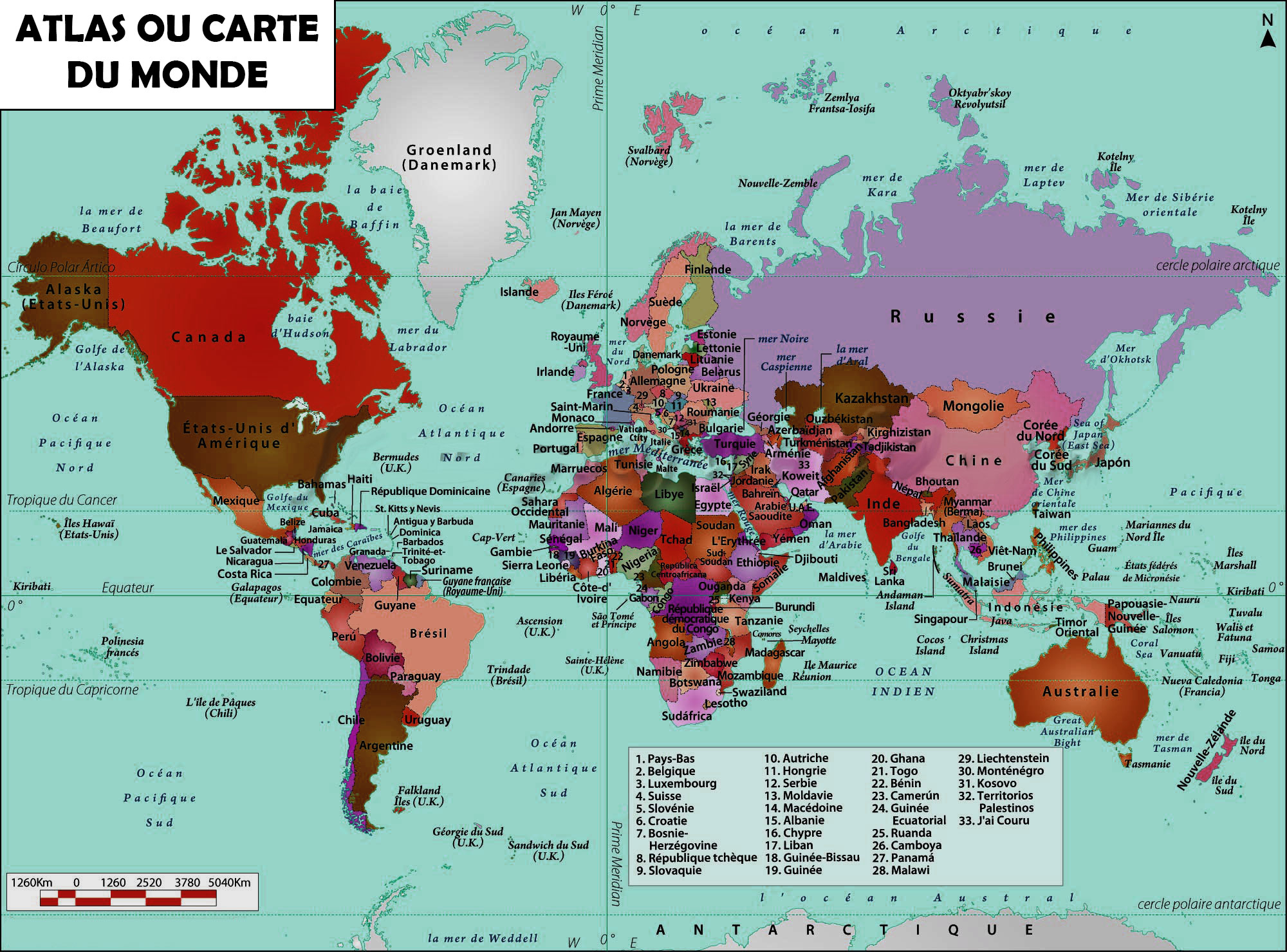 Carte du monde - Grand Atlas